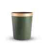 (1Pc) Green Faux Leather Open Top Office and Home Dustbin