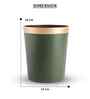 (1Pc) Green Faux Leather Open Top Office and Home Dustbin