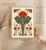 (1Pc) Green Fibre Elephant Decorative Wall Art