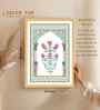 (1Pc) Green Fibre Mughal Floral Wall Art
