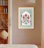 (1Pc) Green Fibre Mughal Floral Wall Art