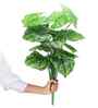 Green Alocasia-Dg In Black Pot With White Stones Artificial Plant