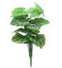 Green Alocasia-Dg In Black Pot With White Stones Artificial Plant