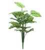 Green Caladium In Black Pot With White Stones Artificial Plant