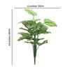 Green Caladium In Black Pot With White Stones Artificial Plant