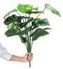 Green Money Plant In Black Pot With White Stones Artificial Plant
