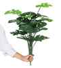 Green Monstera In Black Pot With White Stones Artificial Plant