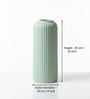 (1Pc) Light Green Ceramic  Ribbed Design Matt Finished 10 Inch  Table Vase