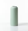 (1Pc) Light Green Ceramic  Ribbed Design Matt Finished 10 Inch  Table Vase