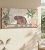 (1Pc) Multicolor Canvas Mughal Elephant Wall Art