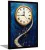 (1Pc) Multicolour Canvas Beautiful Abstract Wall Art with Clock