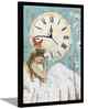 (1Pc) Multicolour Canvas Beautiful Abstract Wall Art with Clock
