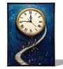 (1Pc) Multicolour Canvas Beautiful Abstract Wall Art with Clock