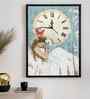 (1Pc) Multicolour Canvas Beautiful Abstract Wall Art with Clock