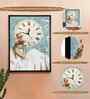 (1Pc) Multicolour Canvas Beautiful Abstract Wall Art with Clock