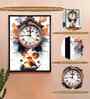 (1Pc) Multicolour Canvas Beautiful Abstract Wall Art with Clock