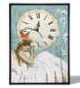 (1Pc) Multicolour Canvas Beautiful Abstract Wall Art with Clock