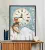 (1Pc) Multicolour Canvas Beautiful Abstract Wall Art with Clock