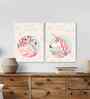 (1Pc) Multicolour Canvas Beautiful Flamingo Wall Art