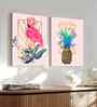 (1Pc) Multicolour Canvas Beautiful Flamingo Wall Art