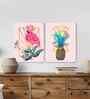 (1Pc) Multicolour Canvas Beautiful Flamingo Wall Art