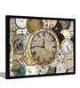 (1Pc) Multicolour Canvas Framed Abstract Wall Art with Clock