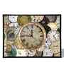 (1Pc) Multicolour Canvas Framed Abstract Wall Art with Clock