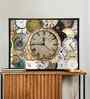 (1Pc) Multicolour Canvas Framed Abstract Wall Art with Clock