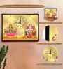 (1Pc) Multicolour Canvas Lakshmi Ganesha Wall Art