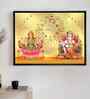 (1Pc) Multicolour Canvas Lakshmi Ganesha Wall Art