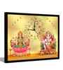 (1Pc) Multicolour Canvas Lakshmi Ganesha Wall Art