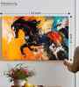 (1Pc) Multicolour Canvas Running Horses Wall Art