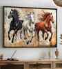 (1Pc) Multicolour Canvas Running Horses Wall Art