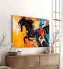 (1Pc) Multicolour Canvas Running Horses Wall Art