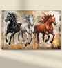 (1Pc) Multicolour Canvas Running Horses Wall Art