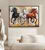 (1Pc) Multicolour Canvas Running Horses Wall Art
