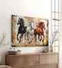 (1Pc) Multicolour Canvas Running Horses Wall Art