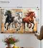 (1Pc) Multicolour Canvas Running Horses Wall Art
