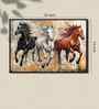 (1Pc) Multicolour Canvas Running Horses Wall Art