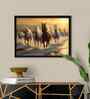(1Pc) Multicolour Fibre Running Horses Wall Art