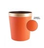(1Pc) Orange Faux Leather Open Top Office and Home Dustbin