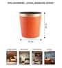 (1Pc) Orange Faux Leather Open Top Office and Home Dustbin