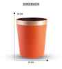 (1Pc) Orange Faux Leather Open Top Office and Home Dustbin