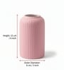 1Pc Pink Ceramic Ribbed Design Matt Finished 6 Inch Table Vase