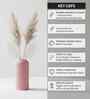 1Pc Pink Ceramic Ribbed Design Matt Finished 6 Inch Table Vase