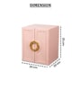 (1Pc) Pink Faux Leather Swing Doors & 5 Drawers with Lock Jewellery Organizer