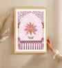 (1Pc) Pink Fibre Mughal Floral Wall Art