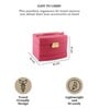 (1Pc) Red Faux Leather Mirror Multiple Compartments with Lock Jewellery Organizer