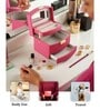 (1Pc) Red Faux Leather Mirror Multiple Compartments with Lock Jewellery Organizer