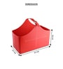 (1Pc) Red Faux Leather Multipurpose Storage & Organizer Basket for Home Office & Gifting